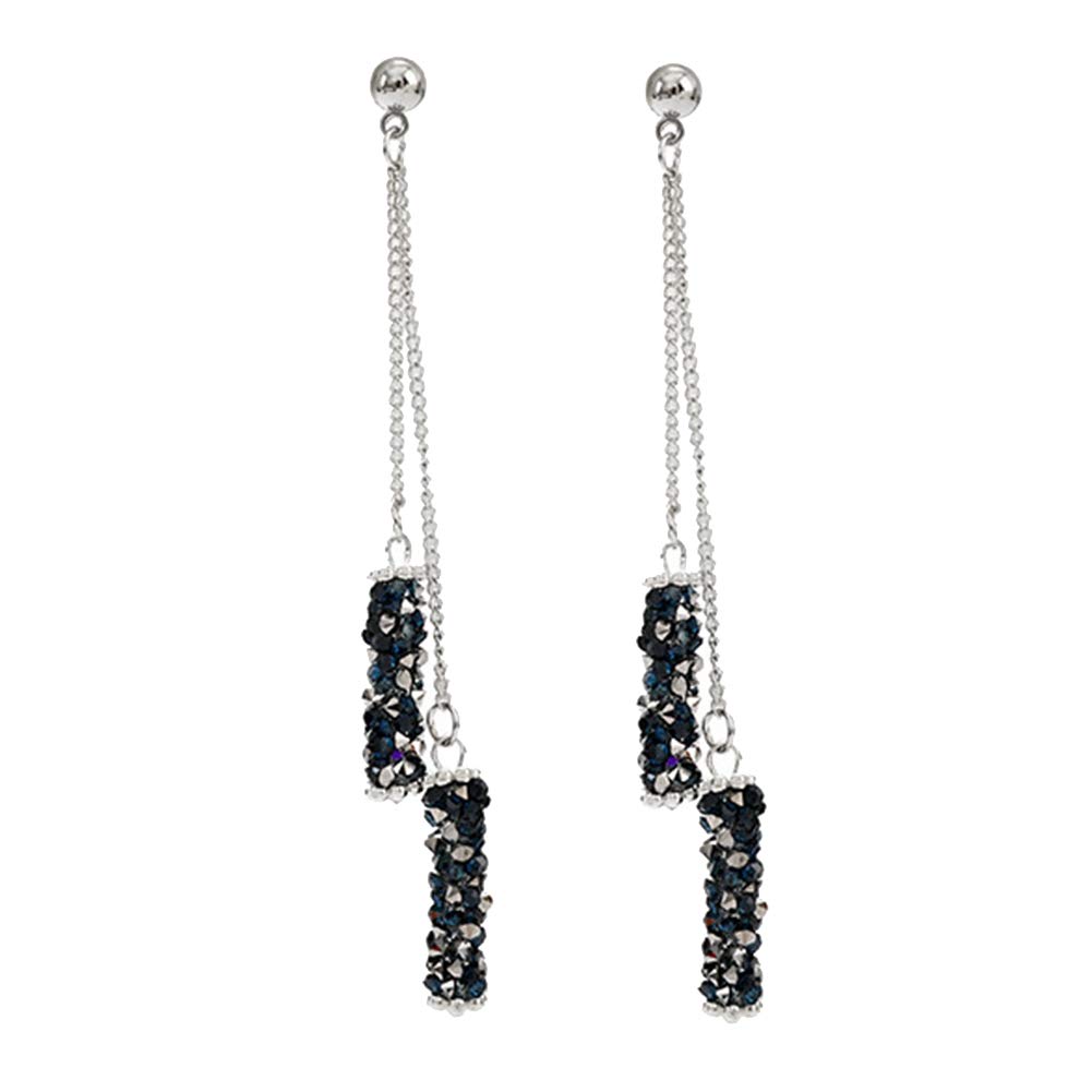 Crystal Pearl Stud Earrings for Women - Luxury Rhinestone Tassel Rectangle Pendant Earring Set, Elegant Jewelry Gift for Girls & Men | Perfect for Parties, Weddings & Daily Wear