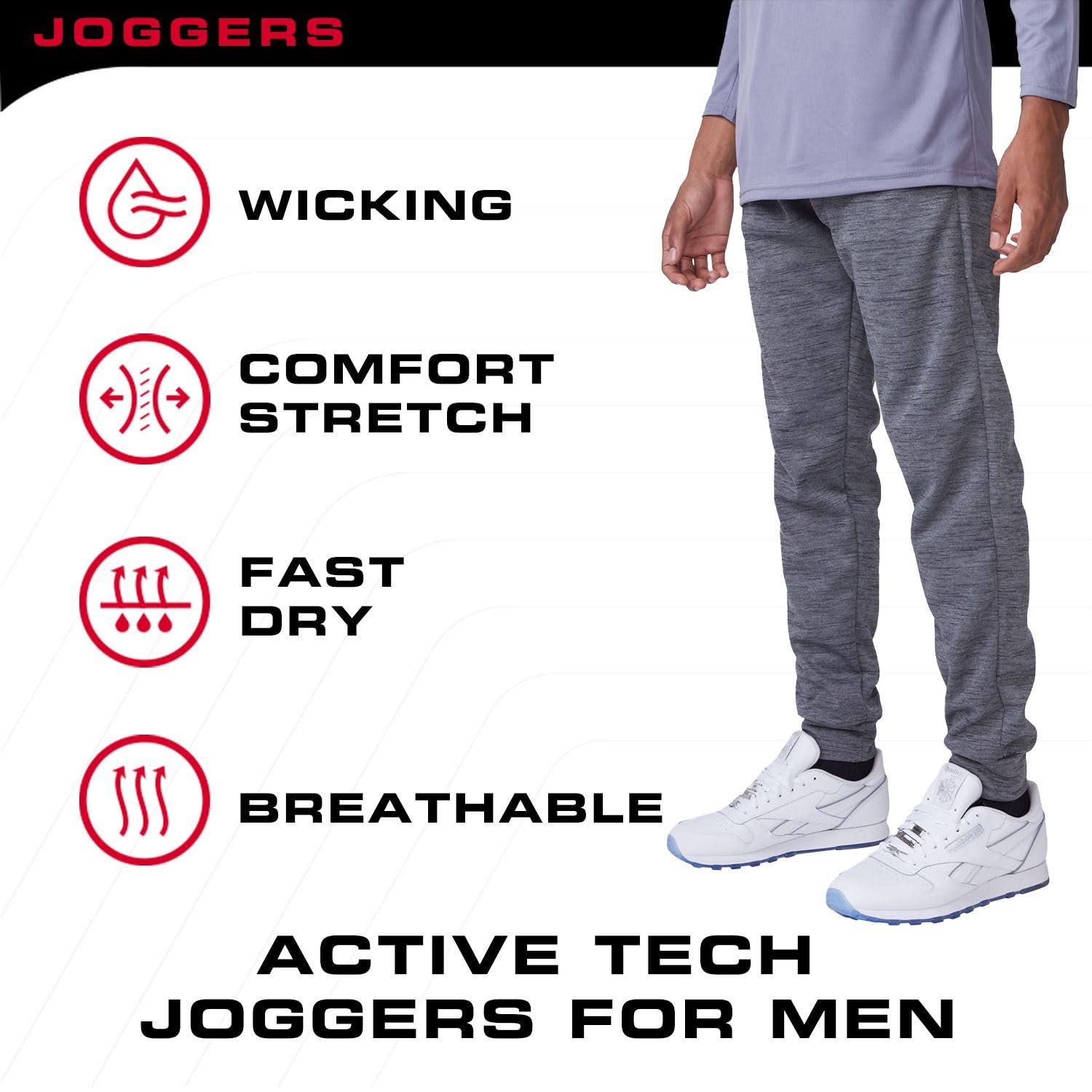 Men's Joggers 3-Pack - Athletic Sweatpants with Pockets for Gym & Lounge
