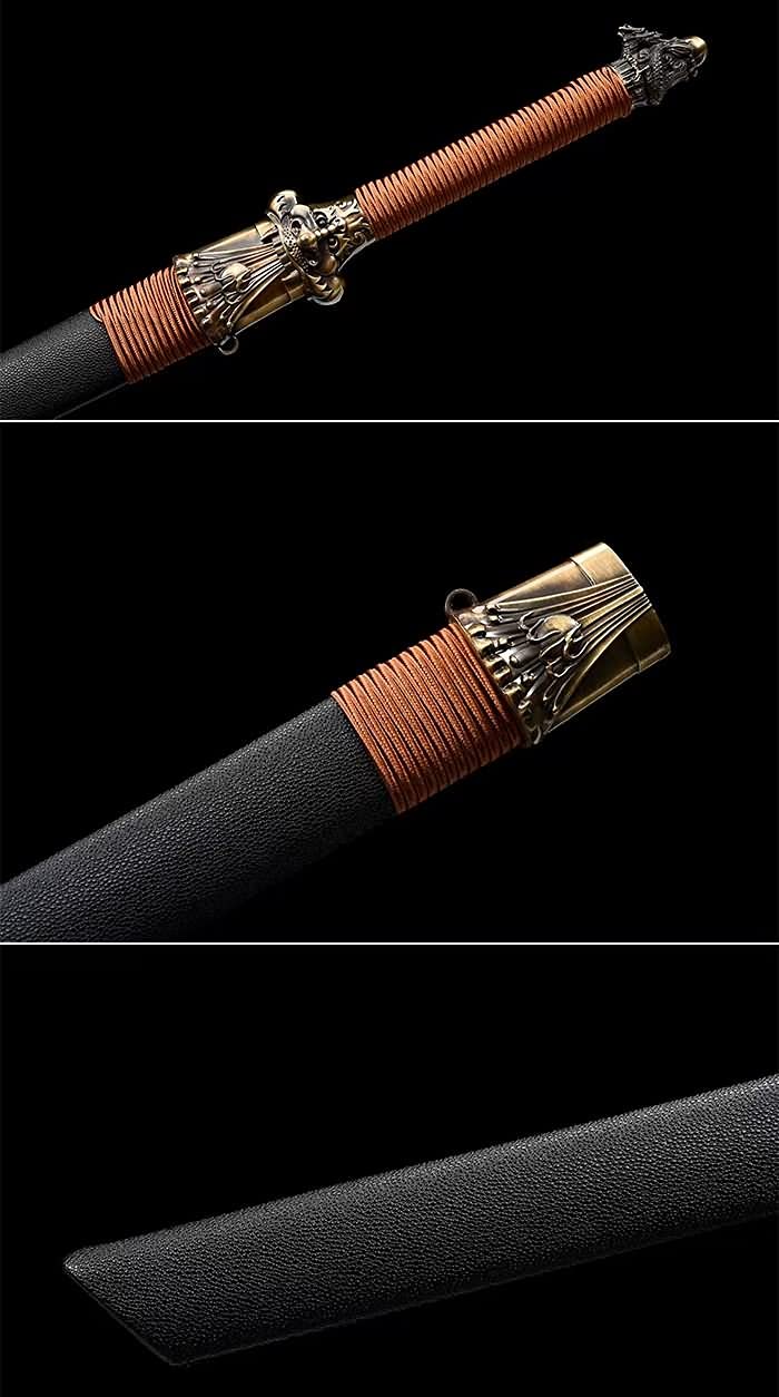Battle Ready Dragon Tang Dao Sword - Forged High Carbon Steel Full Tang Blade | Chinese Martial Arts Weapon for Training, Display & Collection