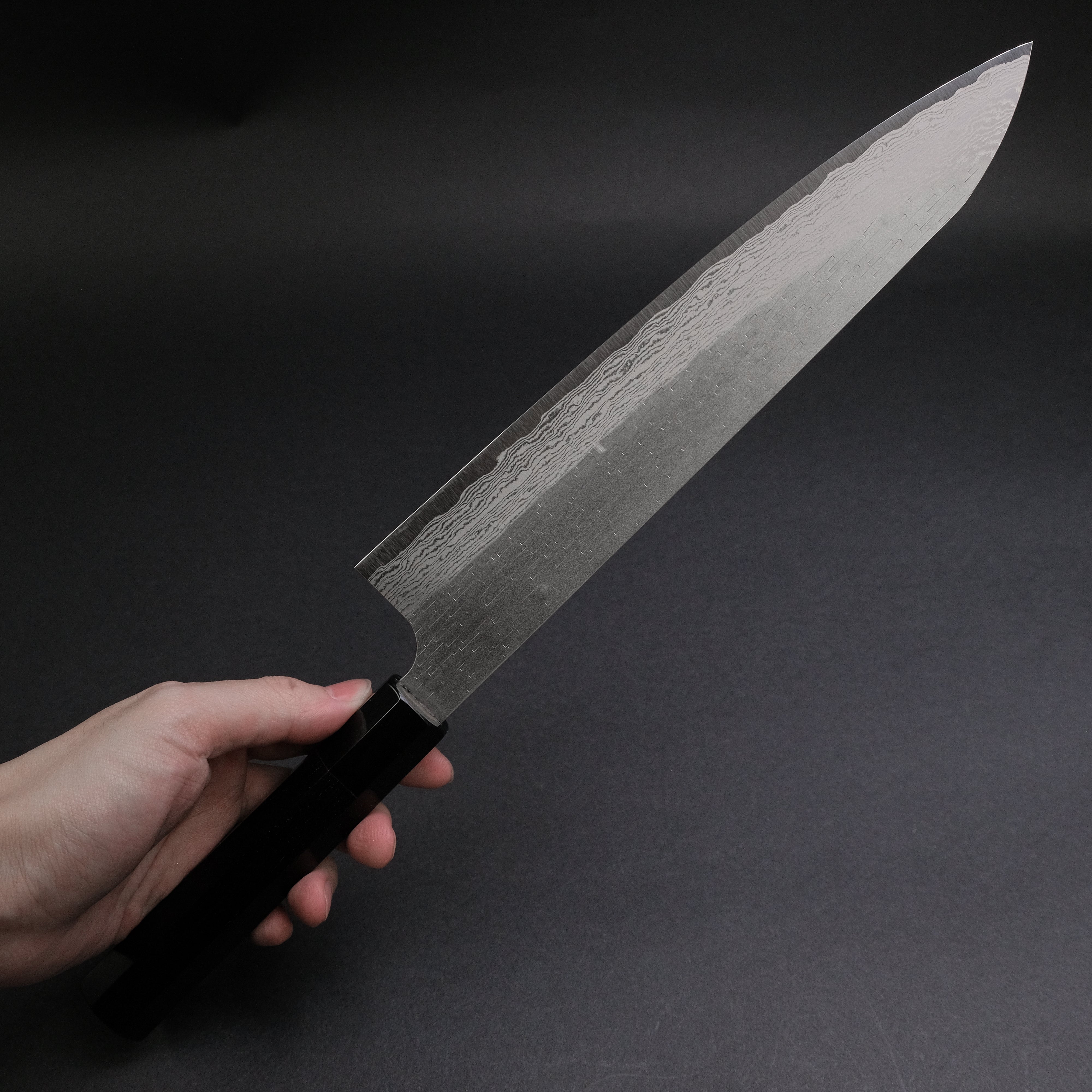 Nigara VG XEOS Gyuto 240mm Japanese Chef Knife - High Carbon Stainless Steel Blade with Ebony Wood Handle - Perfect for Sushi, Meat Slicing & Professional Kitchen Use