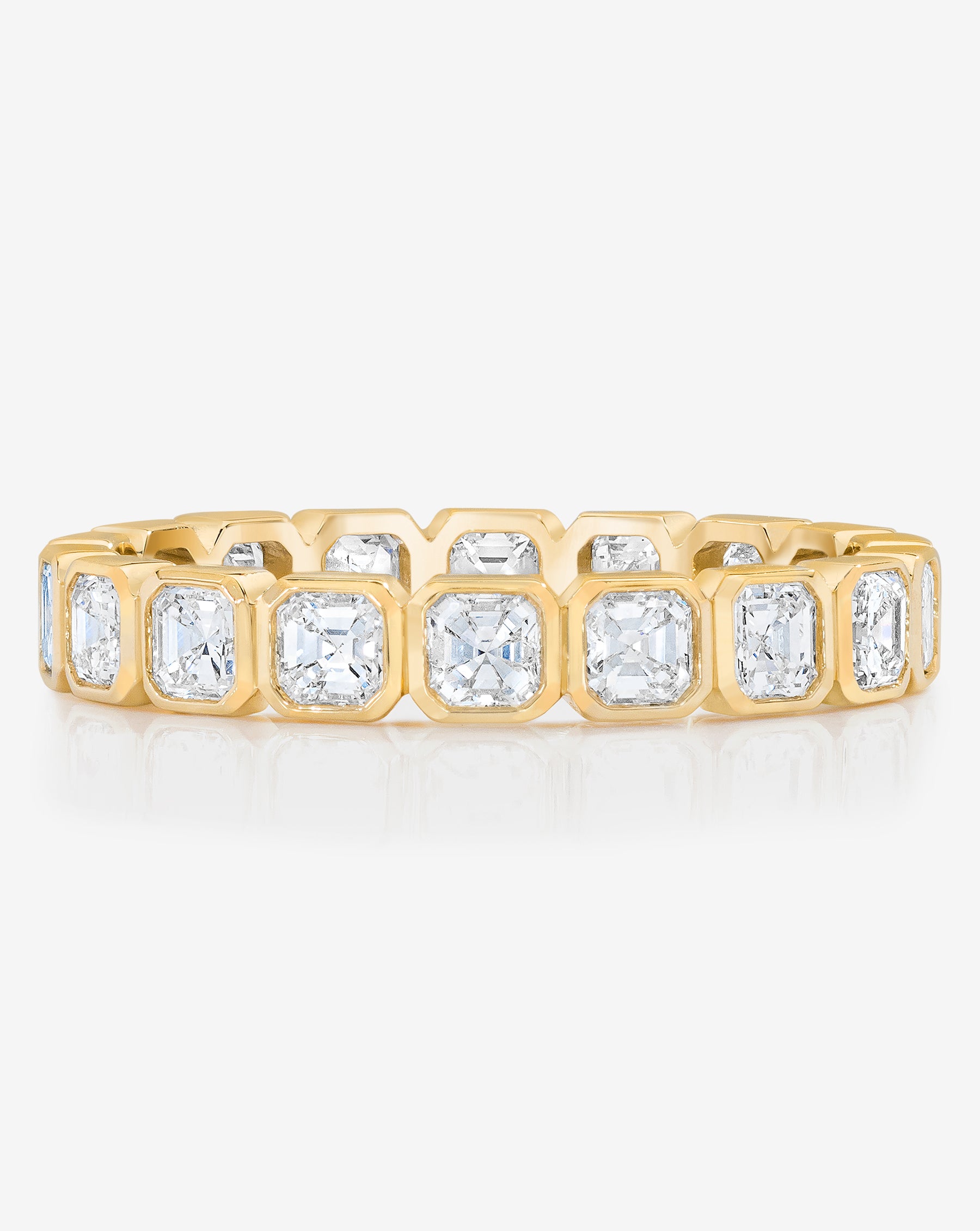 Exquisite Asscher Cut Bezel Set Eternity Band Ring for Women - Perfect for Weddings, Anniversaries & Special Occasions