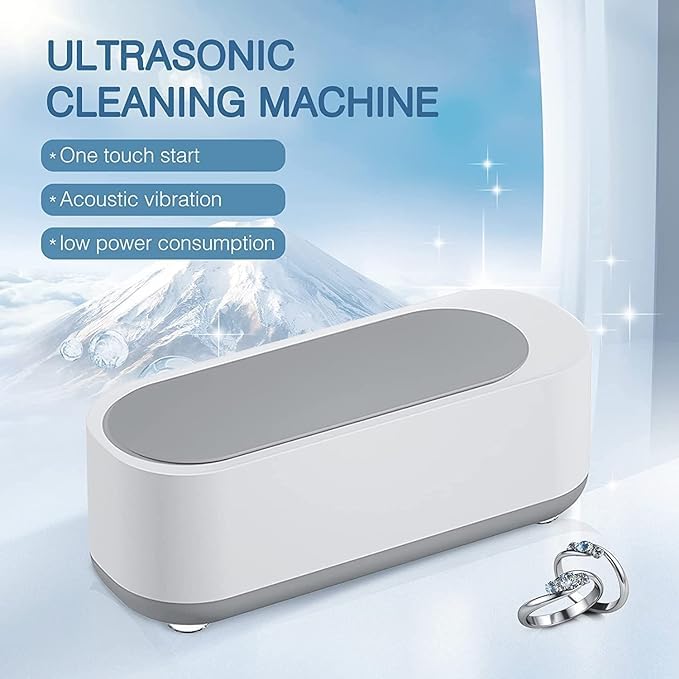 Kresal Ultrasonic Jewelry Cleaner Machine - 45Khz Low Noise Jewelry & Eyewear Cleaning Device for Rings, Watches, Coins, Retainers & Glasses | Portable Jewelry Cleaner for Home & Travel Use