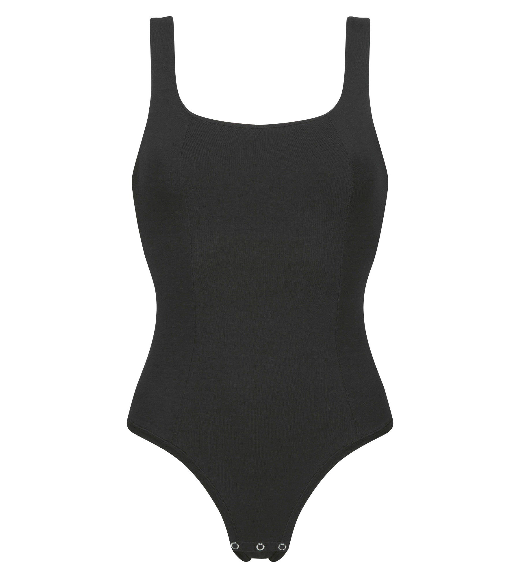 Black Dim Icons Women's Cotton Modal Square Neck Strappy Body - Soft & Comfortable for Casual Wear, Layering & Sleepwear
