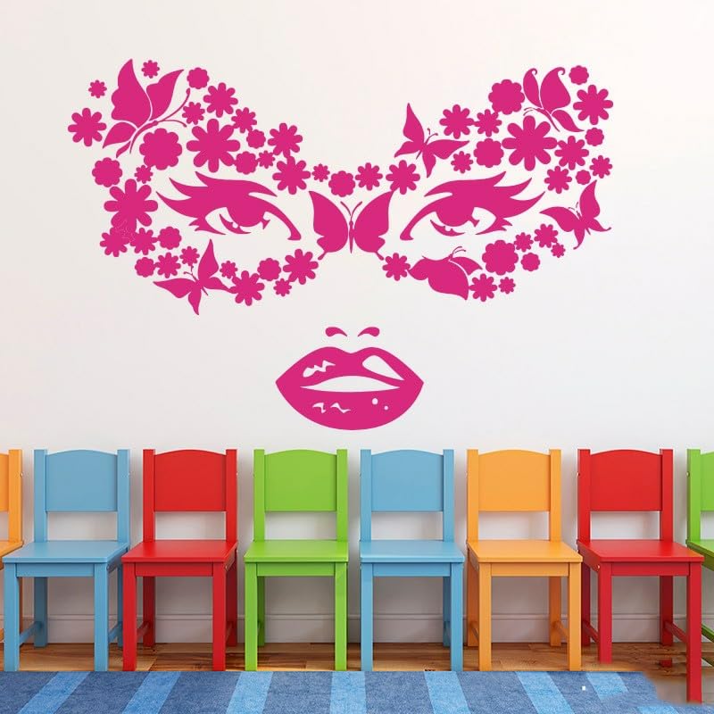 Large Pink Vinyl Wall Decal for Makeup & Beauty Salon | Eye & Eyelash Design | Home & Salon Decor | Perfect for Bedroom, Bathroom & Salon Wall Art