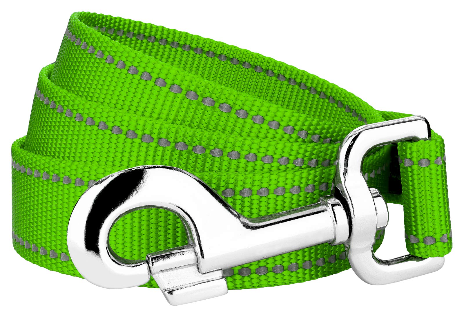 Country Brook Petz - 1 Inch Reflective Nylon Double Handle Dog Leash for Medium to Large Dogs - Perfect for Night Walks, Jogging & Outdoor Adventures
