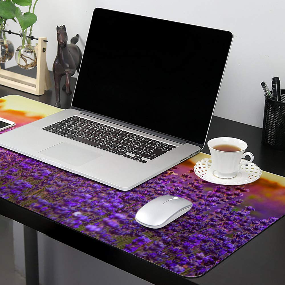 35x15 Inch Oversized Soft Desk Pad - Waterproof Office Desk Mat for Writing & Gaming, Sunset Lavender Purple - Perfect for Home Office, Gaming Setup & Workspace Protection