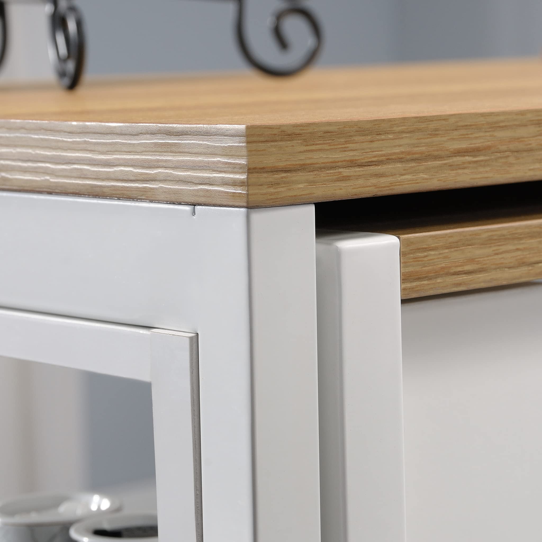 Sauder White Kitchen Island with Storage, 31.5