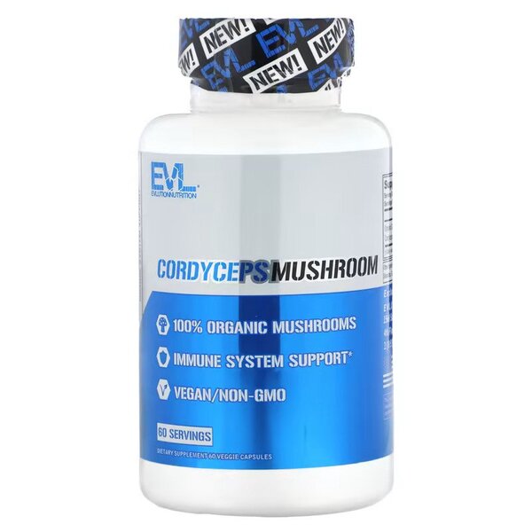 EVLution Nutrition Cordyceps Mushroom Supplement - 60 Vegan Capsules for Energy, Stamina & Immune Support - Perfect for Athletes, Fitness Enthusiasts & Wellness Routines