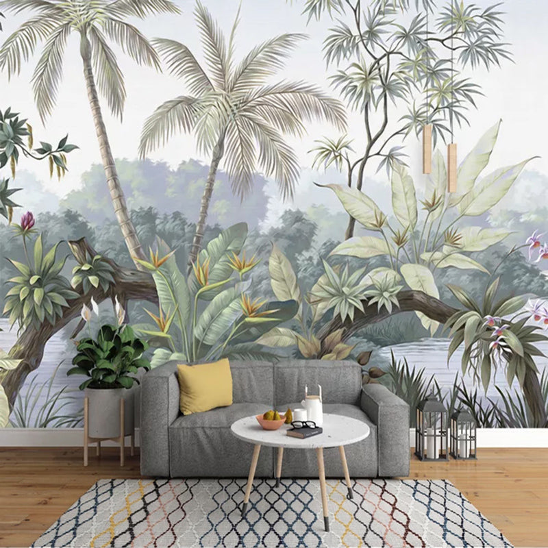 Trees Jungle Wallpaper - Exquisite Nature Inspired Décor for Living Room, Bedroom & Nursery | Eco-Friendly Peel & Stick Wall Mural