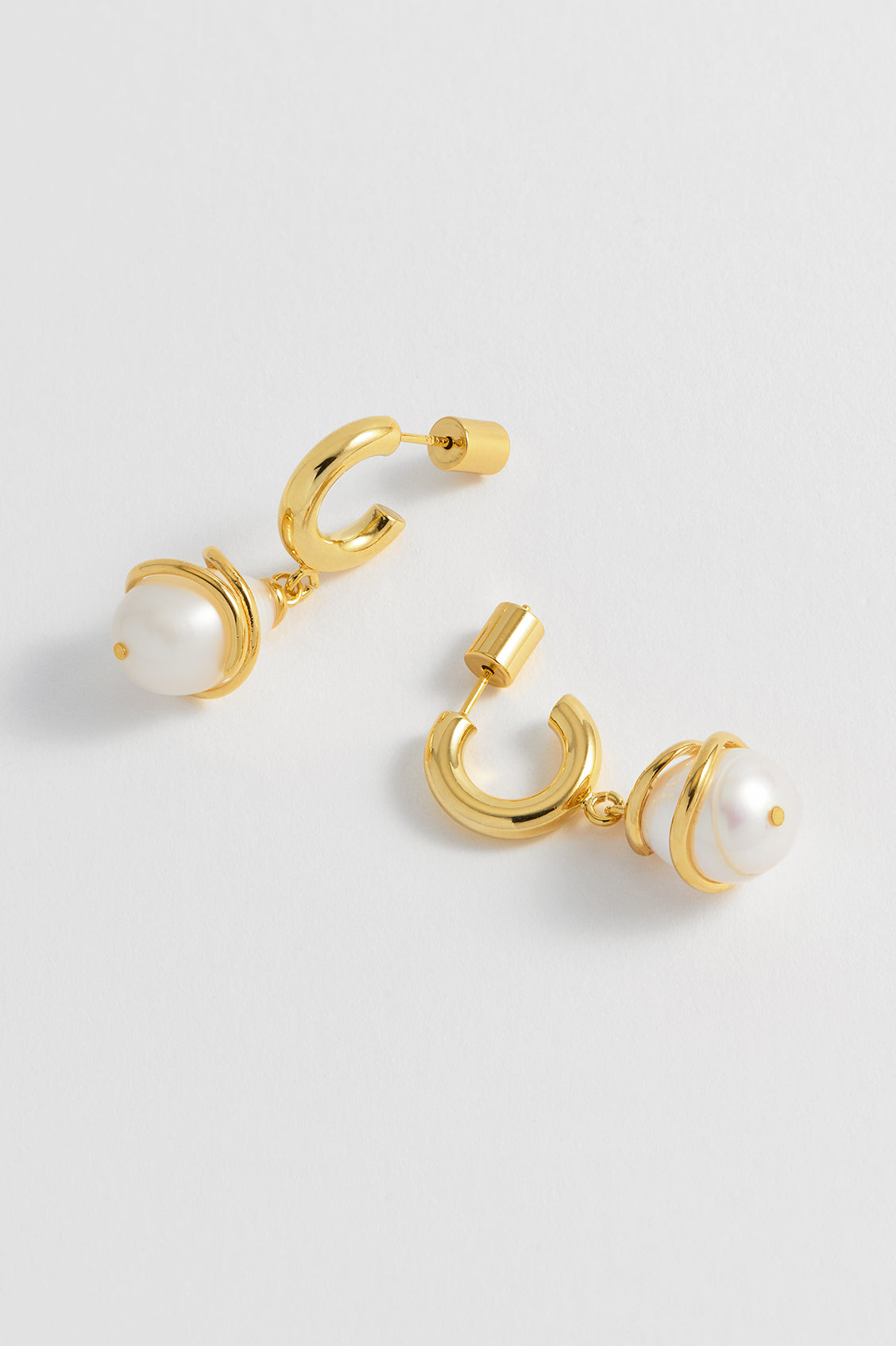 Elegant Pearl Wrap Drop Hoop Earrings for Women - Perfect for Weddings, Parties & Special Occasions