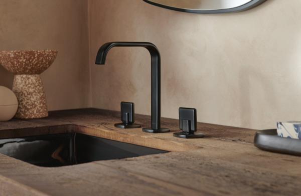 Allaria Matte Black Widespread Bathroom Faucet Knob Handle Kit (Pair) - HK5367 BL by Brizo - Perfect for Modern Bathroom Renovations & Upgrades