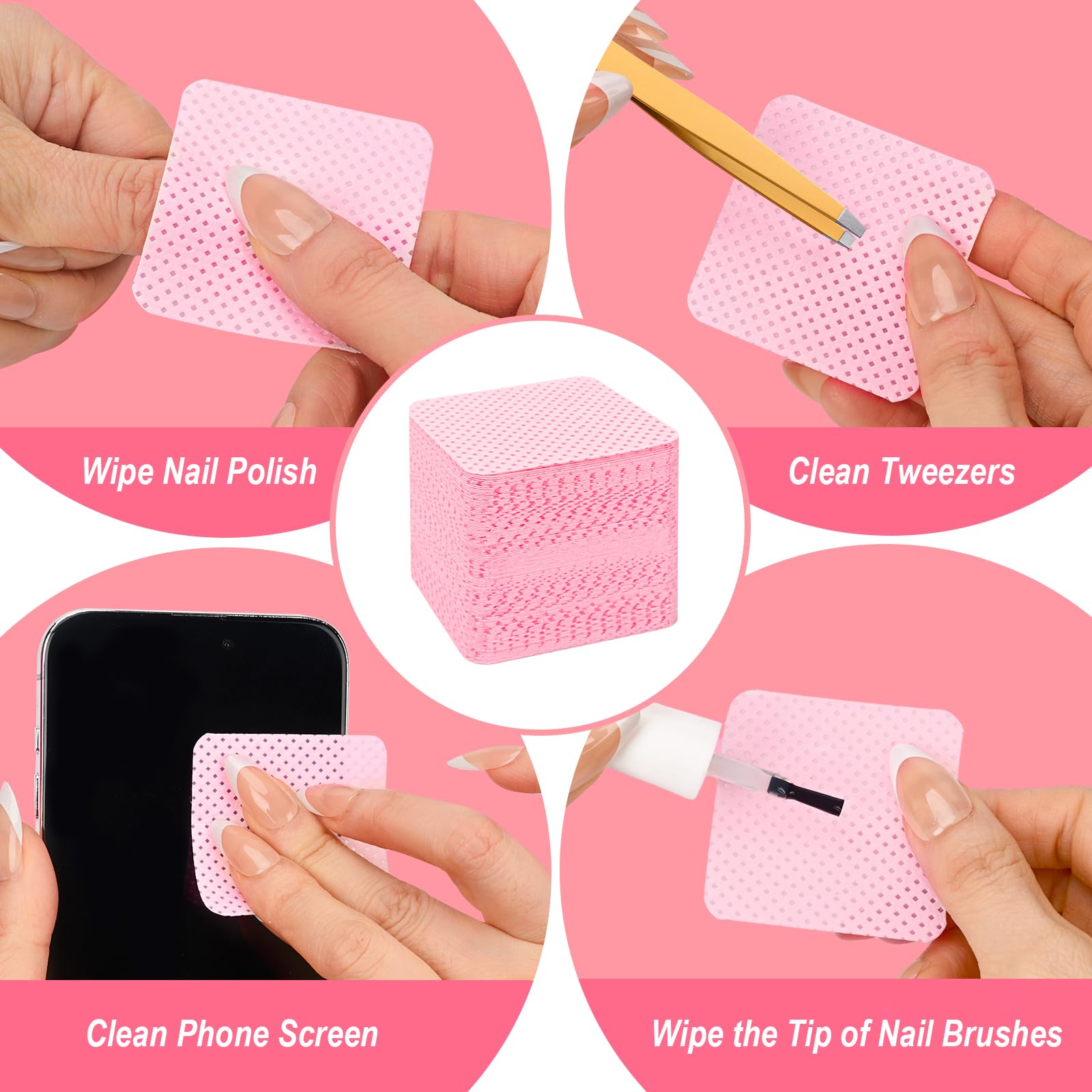 540PCS Lint-Free Nail Wipes - Super Absorbent Soft Nail Polish Remover Wipes for Manicure & Eyelash Extensions | Nail Art Supplies & Salon Essentials