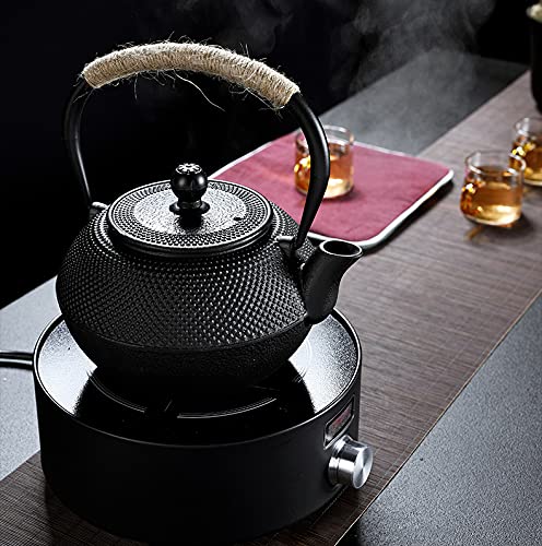 Premium Japanese Cast Iron Teapot Set with Removable Infuser - 900ml (31oz) Loose Leaf Tea Kettle for Wood Stove, Campfire & Gas Stove - Perfect for Home, Office & Outdoor Tea Ceremonies