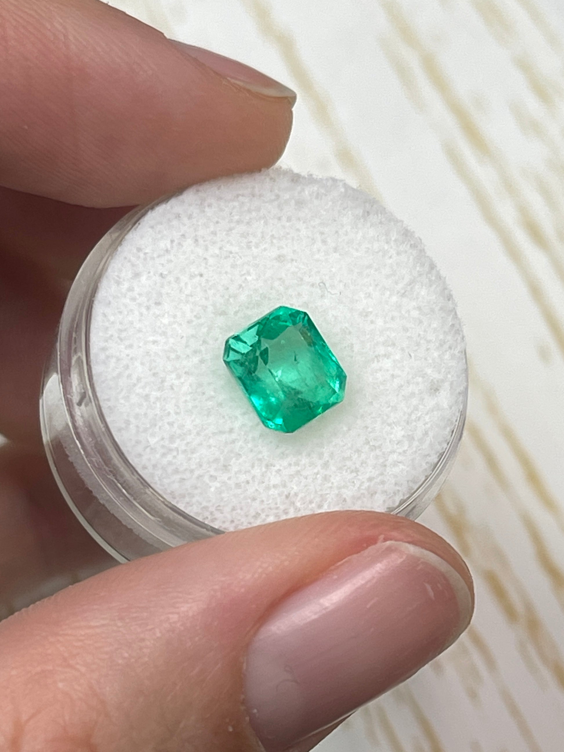 2.14 Carat Chunky Emerald Cut Natural Colombian Emerald Gemstone - Apple Green Color for Jewelry Making, Engagement Rings & Luxury Gifts