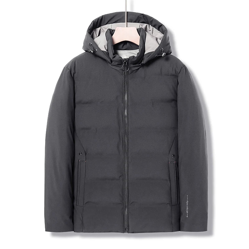 Men's Waterproof Winter Parka Jacket with Detachable Hood - Warm Windproof Coat for Outdoor Activities, Hiking & Casual Wear