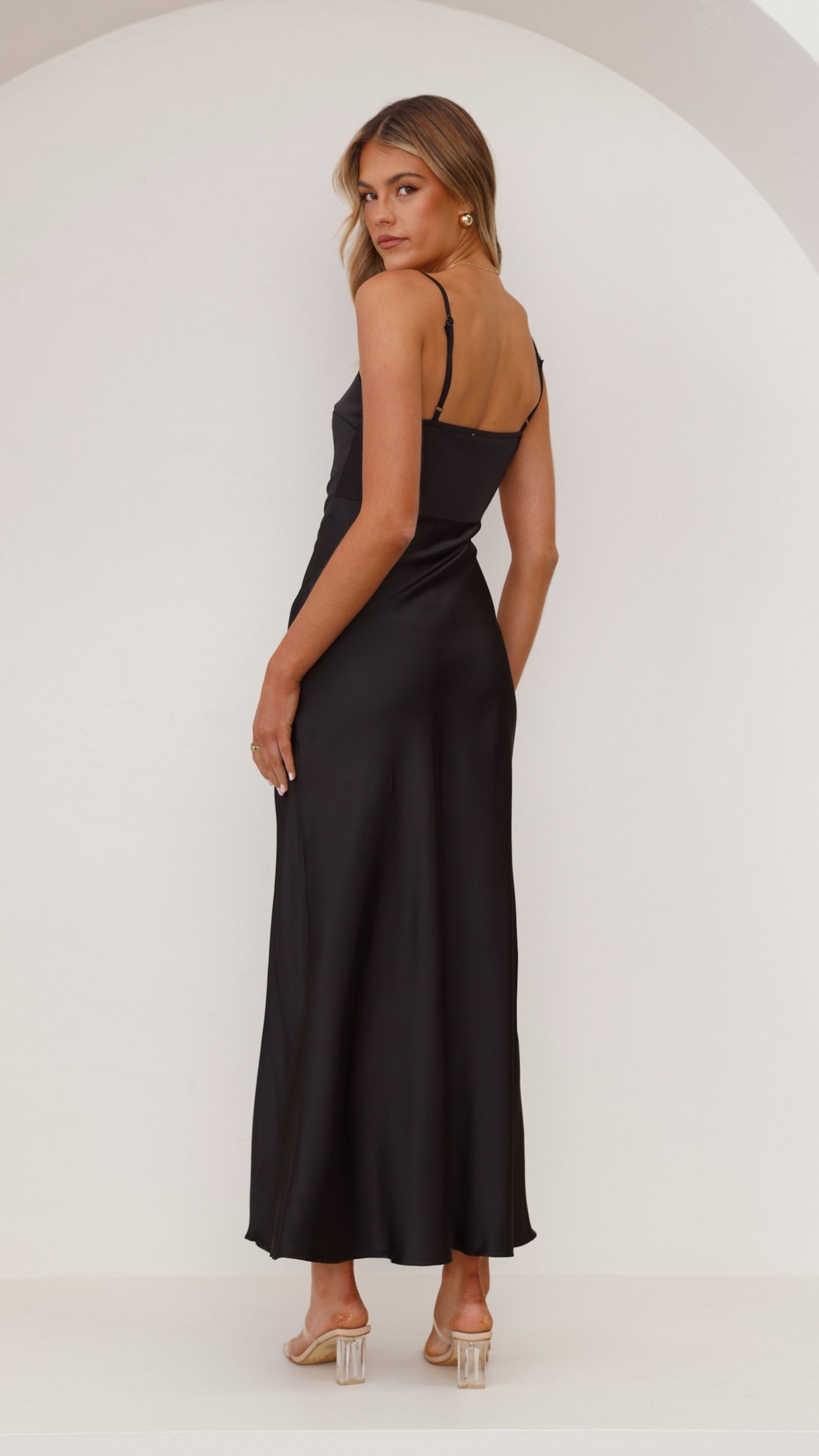 Ilana Maxi Dress for Women - Elegant Black Long Flowy Dress for Summer, Beach, Party & Evening Wear
