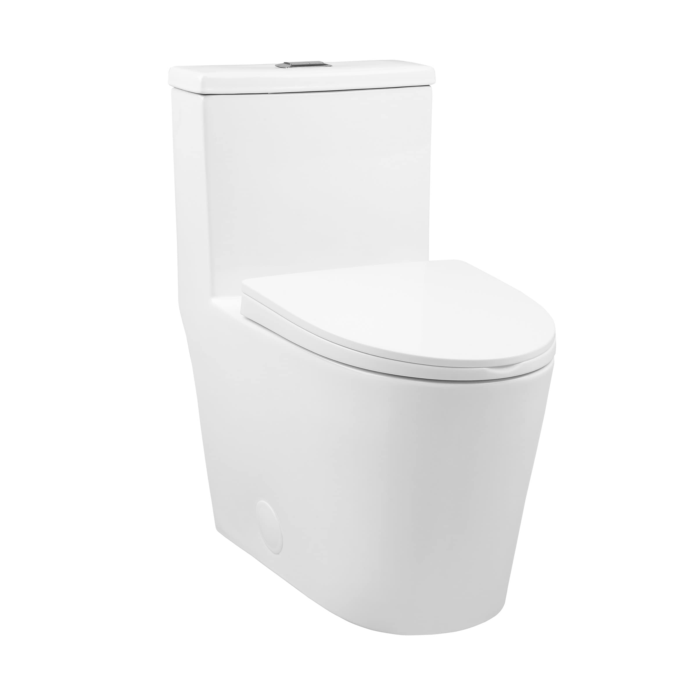 Swiss Madison Dreux One Piece Toilet - Modern ADA Compliant Bathroom Toilet with Elongated Bowl & Dual Flush (0.95/1.26 GPF) in Glossy White - Perfect for Small Bathrooms, Apartments & Modern Home Renovations