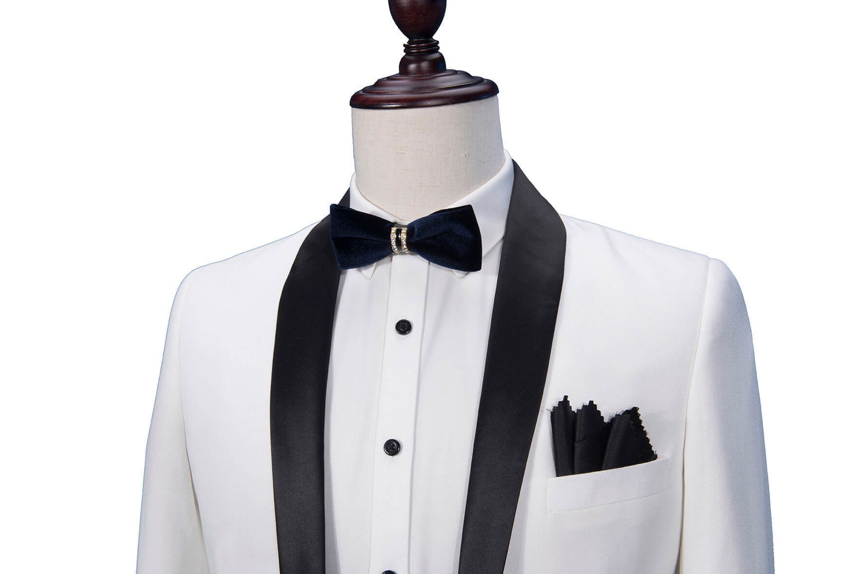 Men's Slim Fit Single Breasted Tuxedo Suit Set - Black & White Shawl Lapel Blazer & Dress Pants for Wedding, Prom & Formal Events