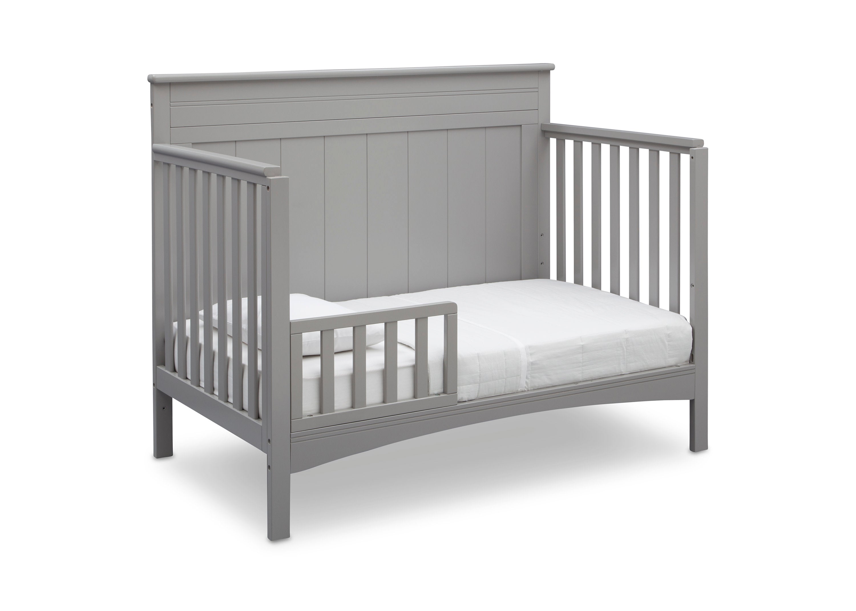 4-in-1 Convertible Baby Crib - White Wooden Nursery Bed with Toddler Rail - Grows with Your Child from Infant to Full-Size Bed - Perfect for Modern Nursery & Kids Bedroom Decor