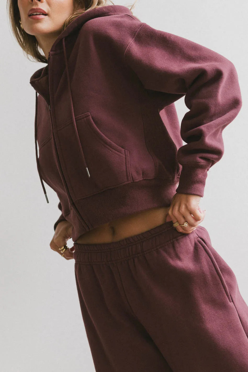 Ezra Burgundy Zip Up Hoodie for Men & Women | Cozy Fleece Pullover | Casual Streetwear & Loungewear | Perfect for Gym, Travel & Everyday Wear