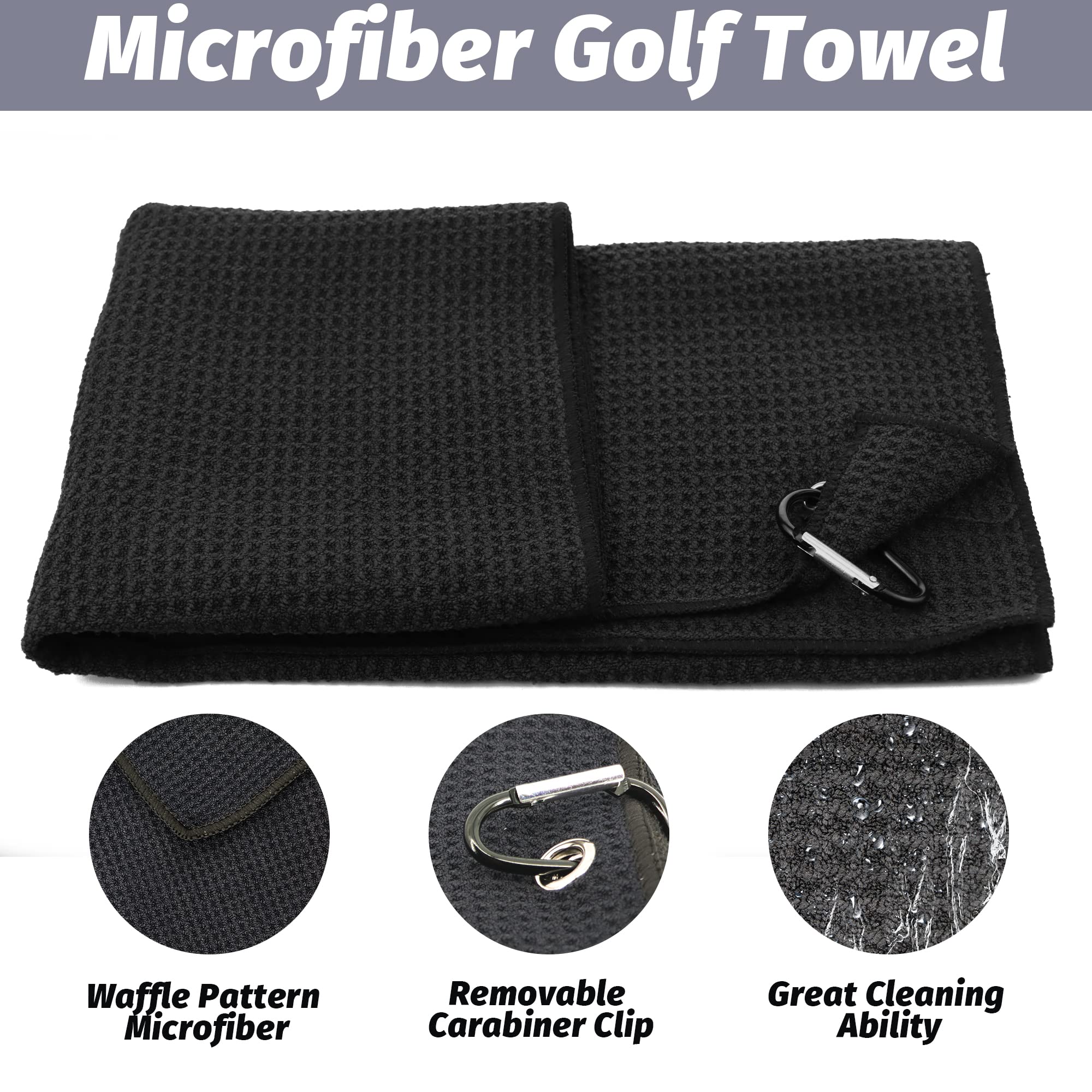 3-in-1 Golf Club Cleaning Kit with Microfiber Towel, Club Brush & Divot Tool | Premium Golf Accessories for Men & Women | Perfect for Driving Range, Course & Practice Sessions