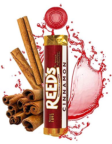 Reed's Classic Cinnamon Hard Candy Rolls - Traditional Spiced Cinnamon Candy (24 Count) - Perfect for Holiday Gifts, Office Treats & Christmas Stocking Stuffers