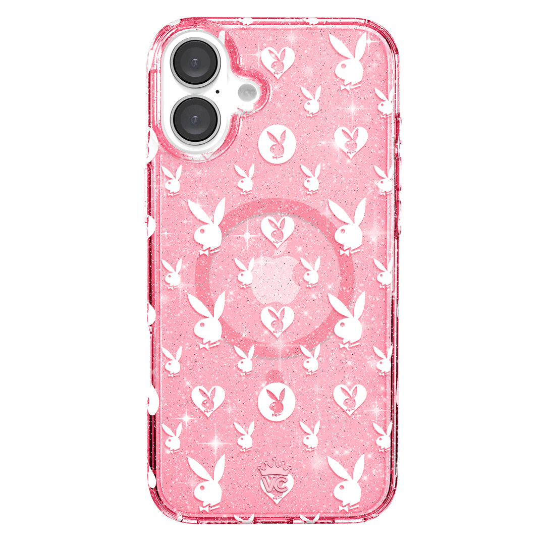 Playboy Pink Bunny Glitter iPhone Case - Cute & Stylish Phone Cover for iPhone 13/14/15 Pro Max - Perfect for Parties, Gifts & Everyday Fashion