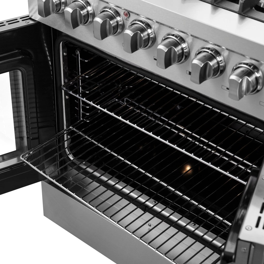 Forno Galiano 30-inch 4.32 cu. ft. Freestanding Dual Fuel Range - Stainless Steel French Door Gas Stove & Electric Oven (Model FFSGS6356 30) | Perfect for Modern Kitchens, Home Chefs & Entertaining