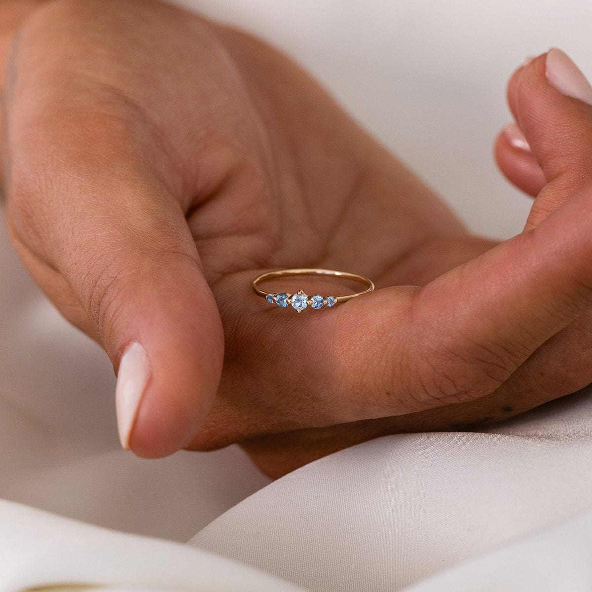 Aquamarine Oceana Ring - Elegant Blue Gemstone Jewelry for Women - Perfect for Weddings, Parties & Everyday Wear