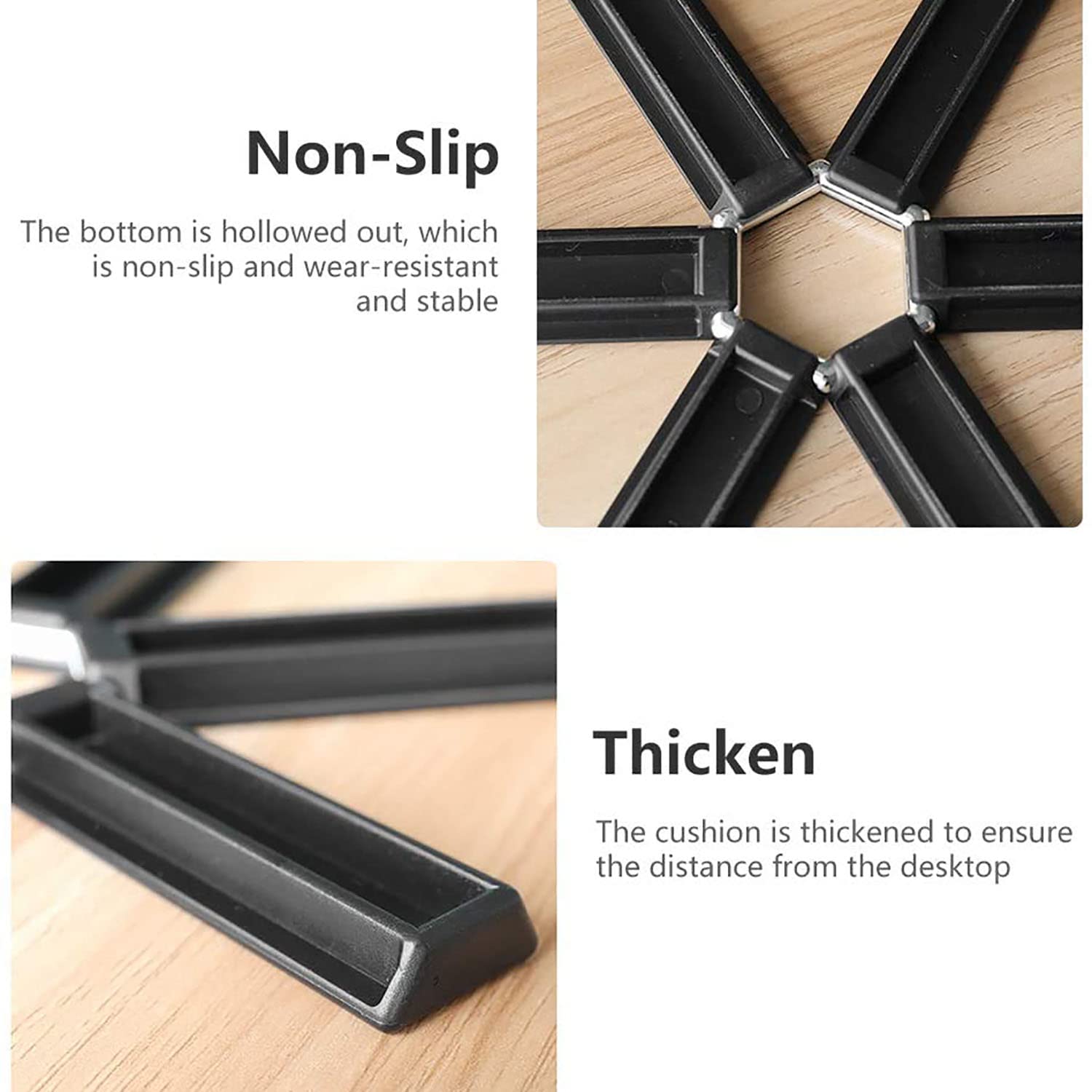 Foldable Silicone Heat Resistant Trivets - Non-Slip Insulated Hot Pot Stands & Table Protectors (6-Pack) - Perfect for Kitchen Countertops, Dining Tables, and Outdoor BBQ Cooking