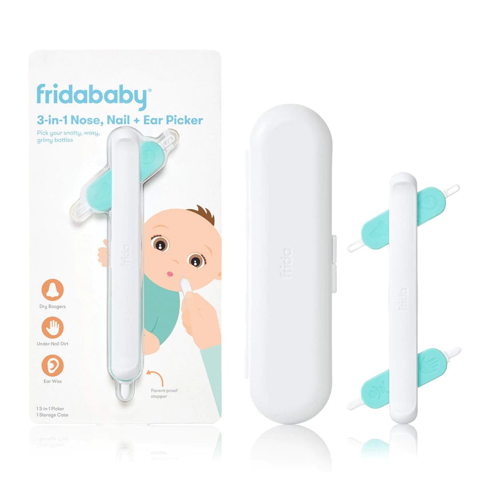 Fridababy 3-in-1 Nose & Ear Picker with Light - Safe Baby Nasal Aspirator & Ear Cleaner for Newborns & Toddlers - Perfect for Nursery, Diaper Bag & Travel Essentials