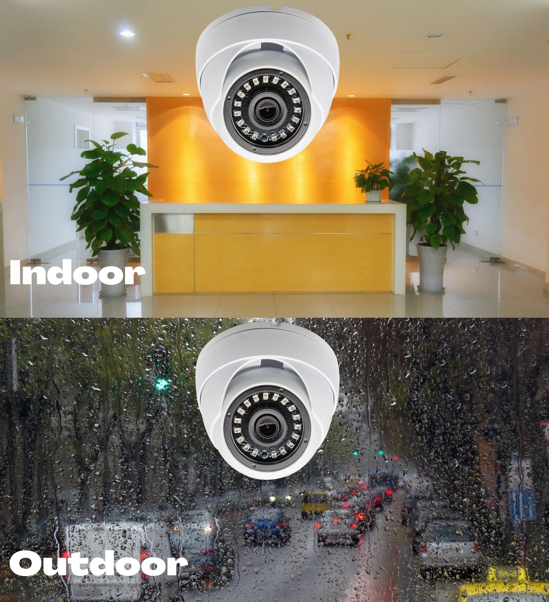Evertech HD 1080p TVI AHD CVI Analog Security Dome Camera - 960H/CVBS, Day & Night Vision, Weatherproof Metal Housing for Indoor/Outdoor Surveillance - Ideal for Home Security, Office Monitoring & Business Protection