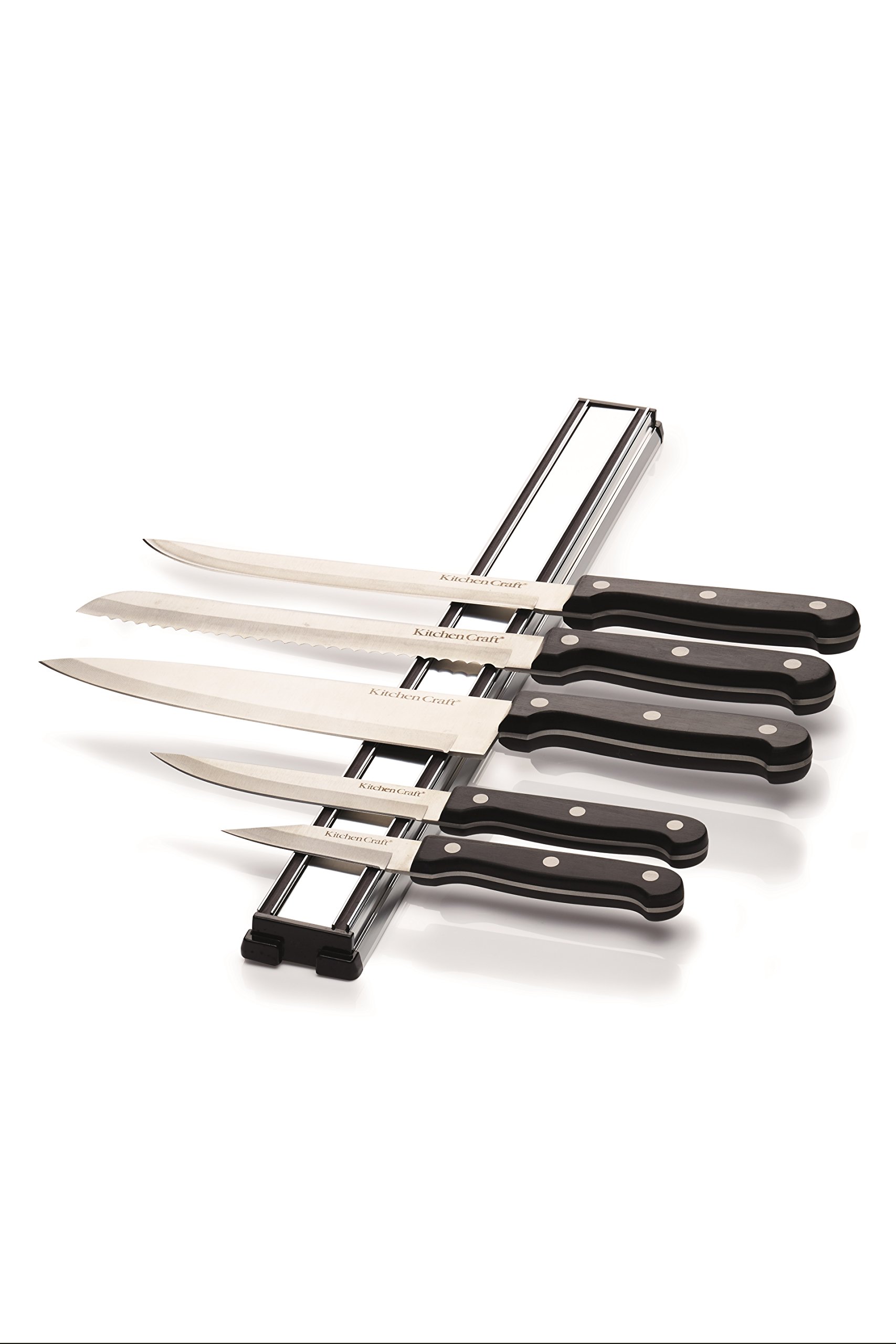 Premium Magnetic Knife Holder for Wall - 45cm Stainless Steel Knife Storage with Strong Hold | Perfect for Kitchen Organization & Chef Knife Display (Silver, Large)
