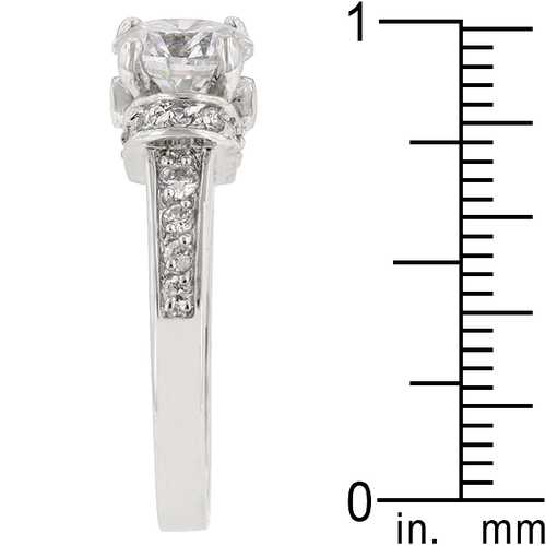 Elegant Rhodium Plated Regal Ring for Women | Vintage-Inspired Wedding Band, Anniversary Gift & Evening Party Jewelry | Hypoallergenic & Tarnish-Resistant