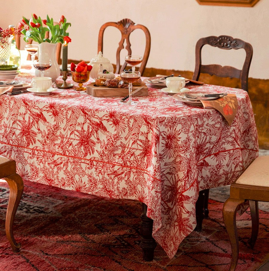 Jungle Animals Leopard Parrot Print Tablecloth - Modern Rectangle & Large Square Table Cover for Dining Room, Home Decor, Christmas Party | Waterproof & Washable for Indoor/Outdoor Use