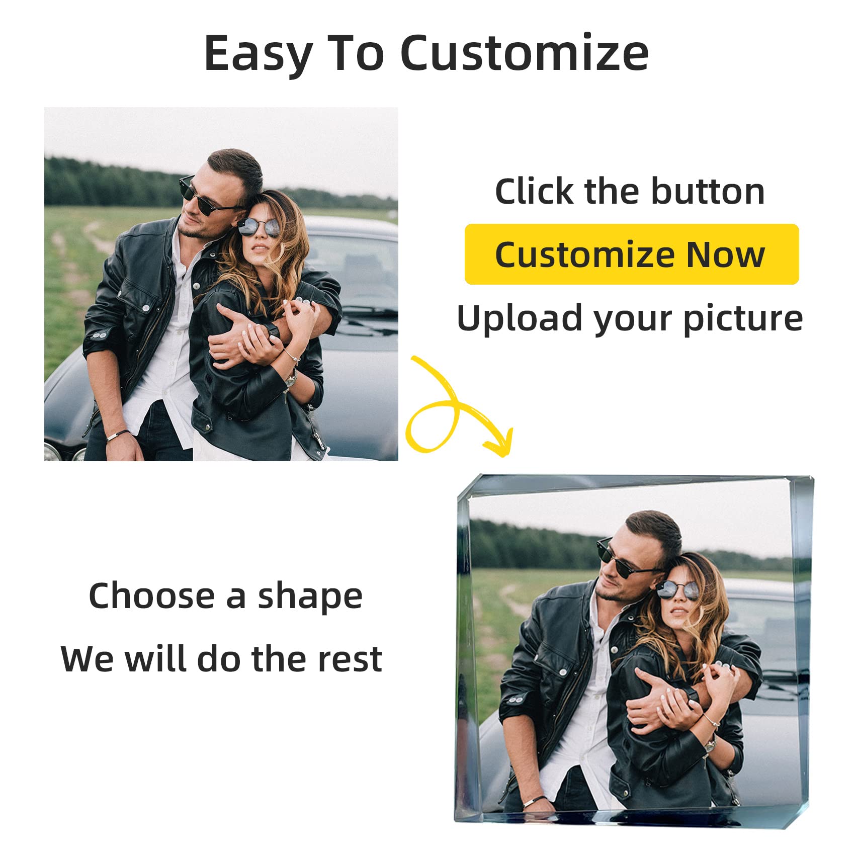 Custom Car Air Vent Clip with Photo - Personalized Crystal Picture Car Air Freshener Clip | Interior Decor for Sedan, SUV, Truck | Perfect Gift for Dad, Mom, Birthday & Christmas