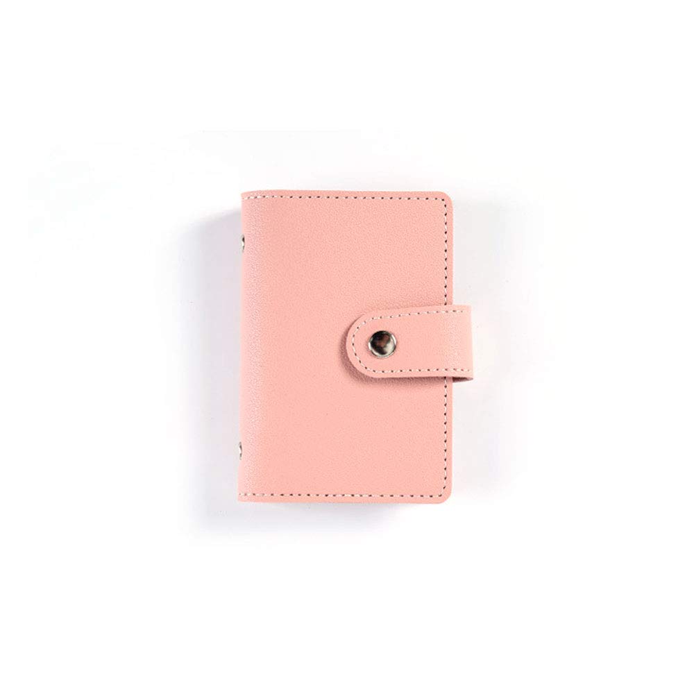 Premium PU Leather Card Holder - Slim Multi Card Case Wallet for Men & Women - Holds Debit/Credit/Business/ID Cards (7.5x11cm, Pink) - Perfect for Office, Travel & Everyday Use