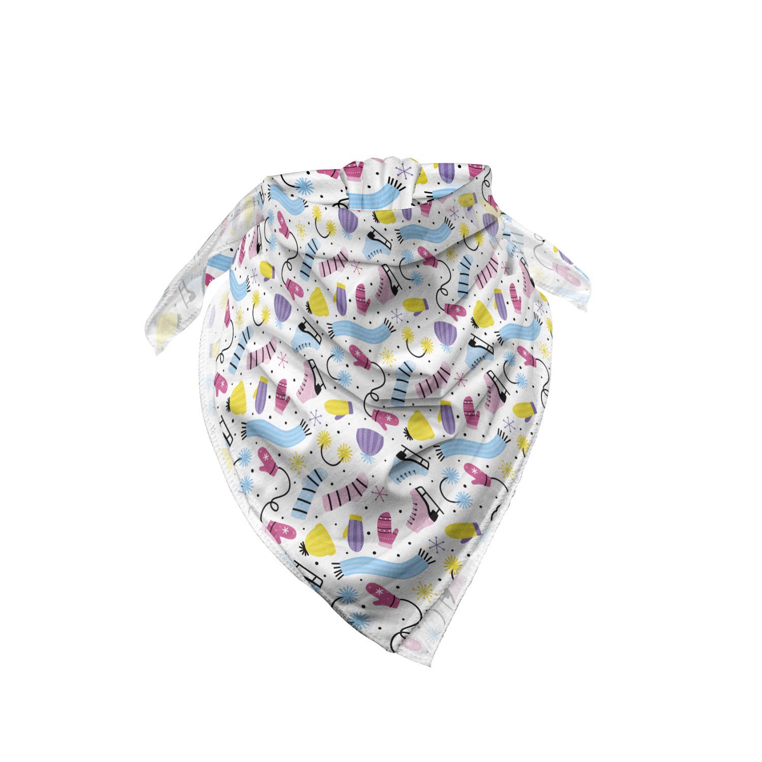 Ambesonne Ice Skates Pattern Bandana - Colorful Winter Scarf for Men & Women - Unisex Head Wrap & Neck Gaiter for Skating, Skiing & Outdoor Activities