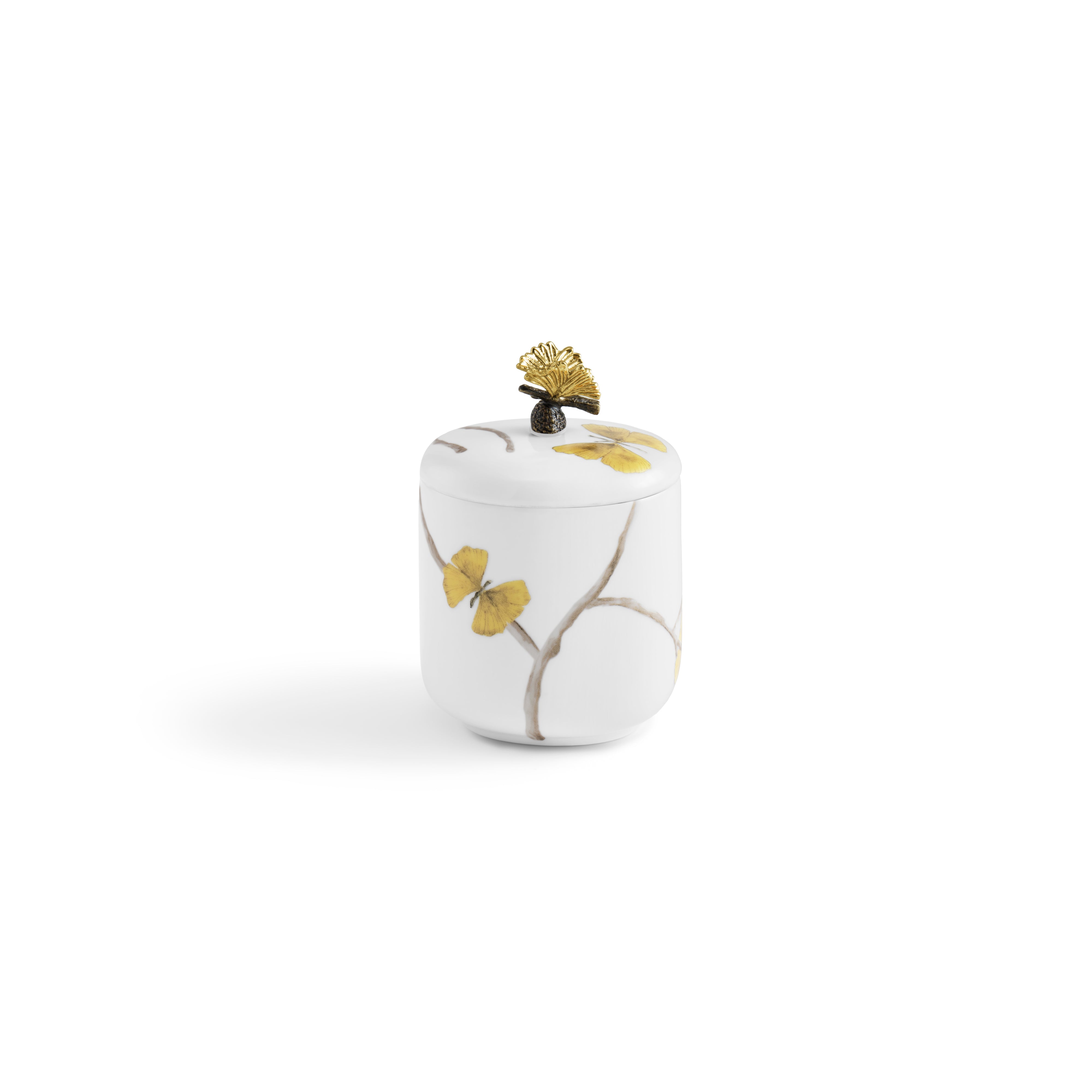 Butterfly Ginkgo Porcelain Bathroom Set - Elegant Soap Dish, Toothbrush Holder & Tumbler for Spa-Like Luxury at Home