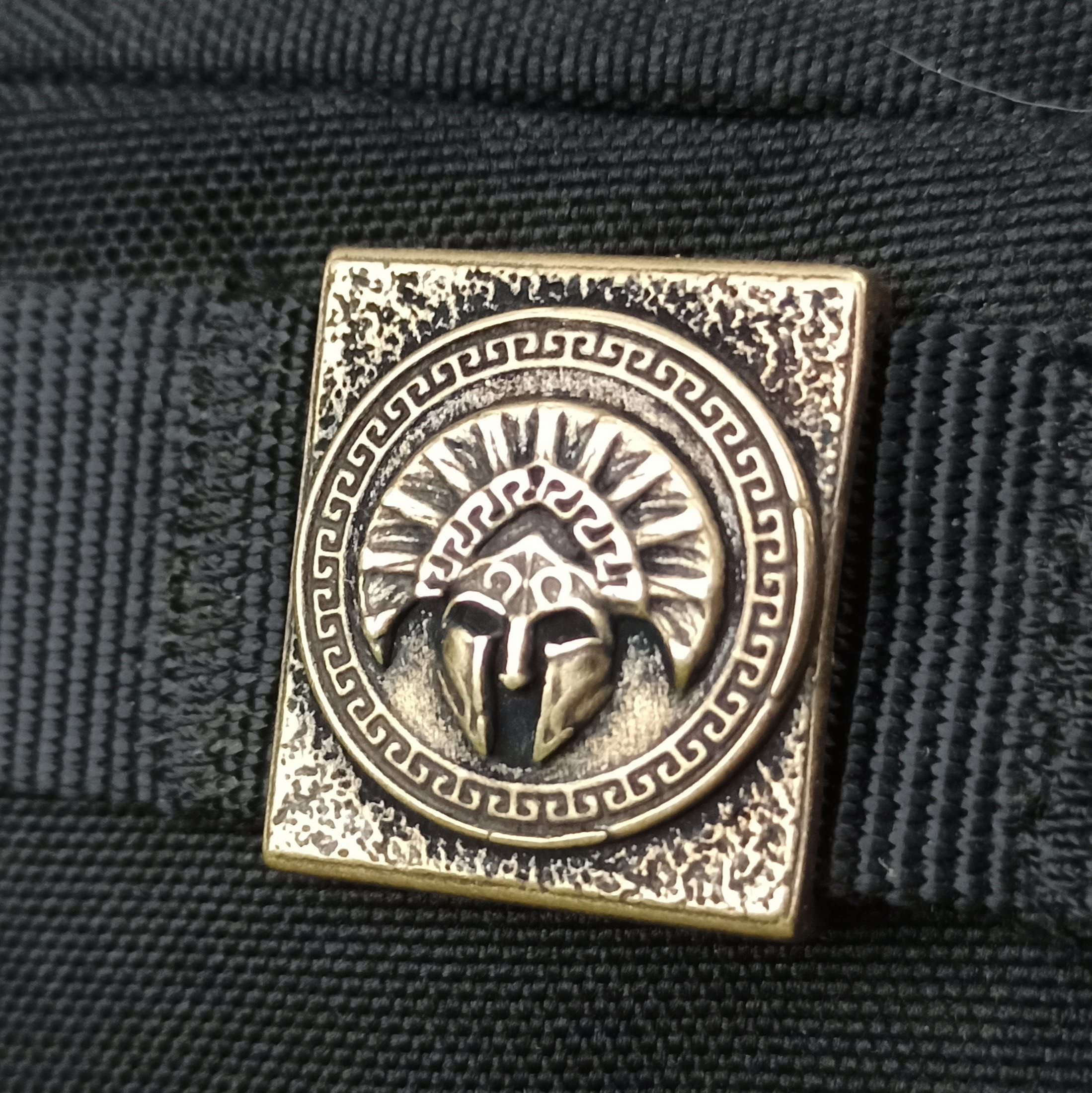 Spartan Helmet Bronze EDC Patch - Molle Clip for Tactical Gear | Military Accessories for Backpacks, Vests & Outdoor Adventures