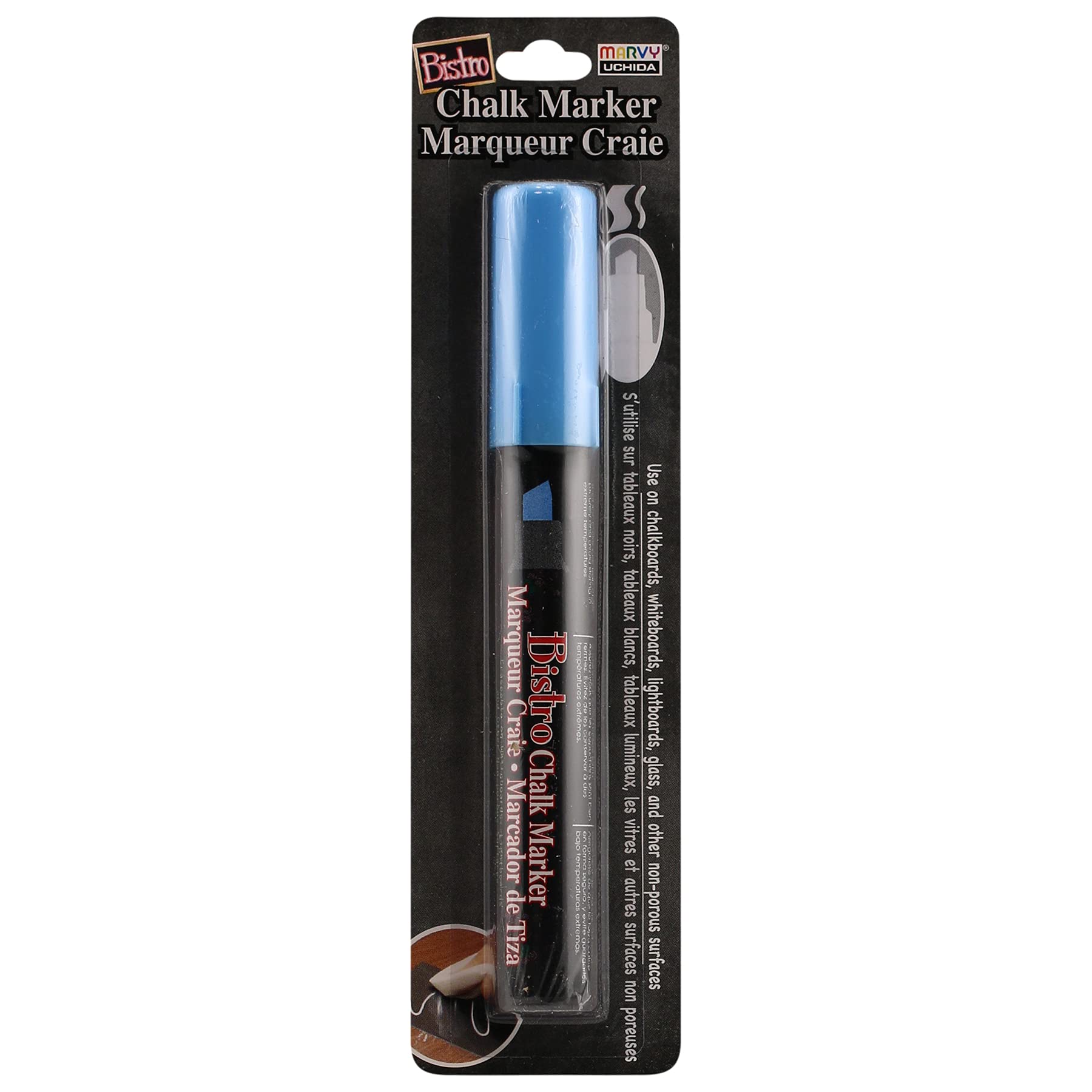 Uchida 483-C-F3 Chisel Tip Bistro Chalk Marker - Fluorescent Blue - Perfect for Menu Boards, Signage, and Restaurant Decor