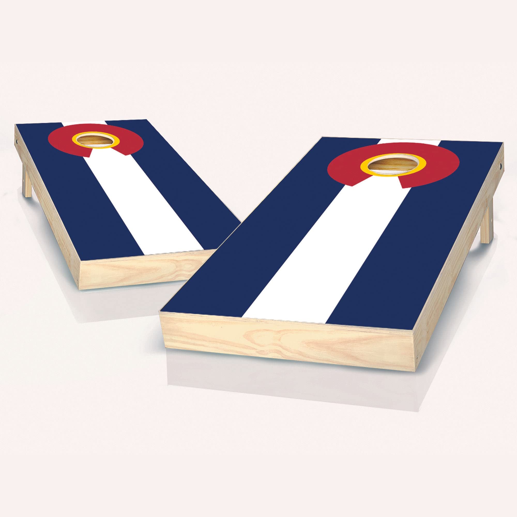 Colorado State Flag Cornhole Boards Set with 8 Bags & Accessories - Premium Outdoor Tossing Game for Backyard, Tailgating & BBQ Parties - Skip's Garage Official