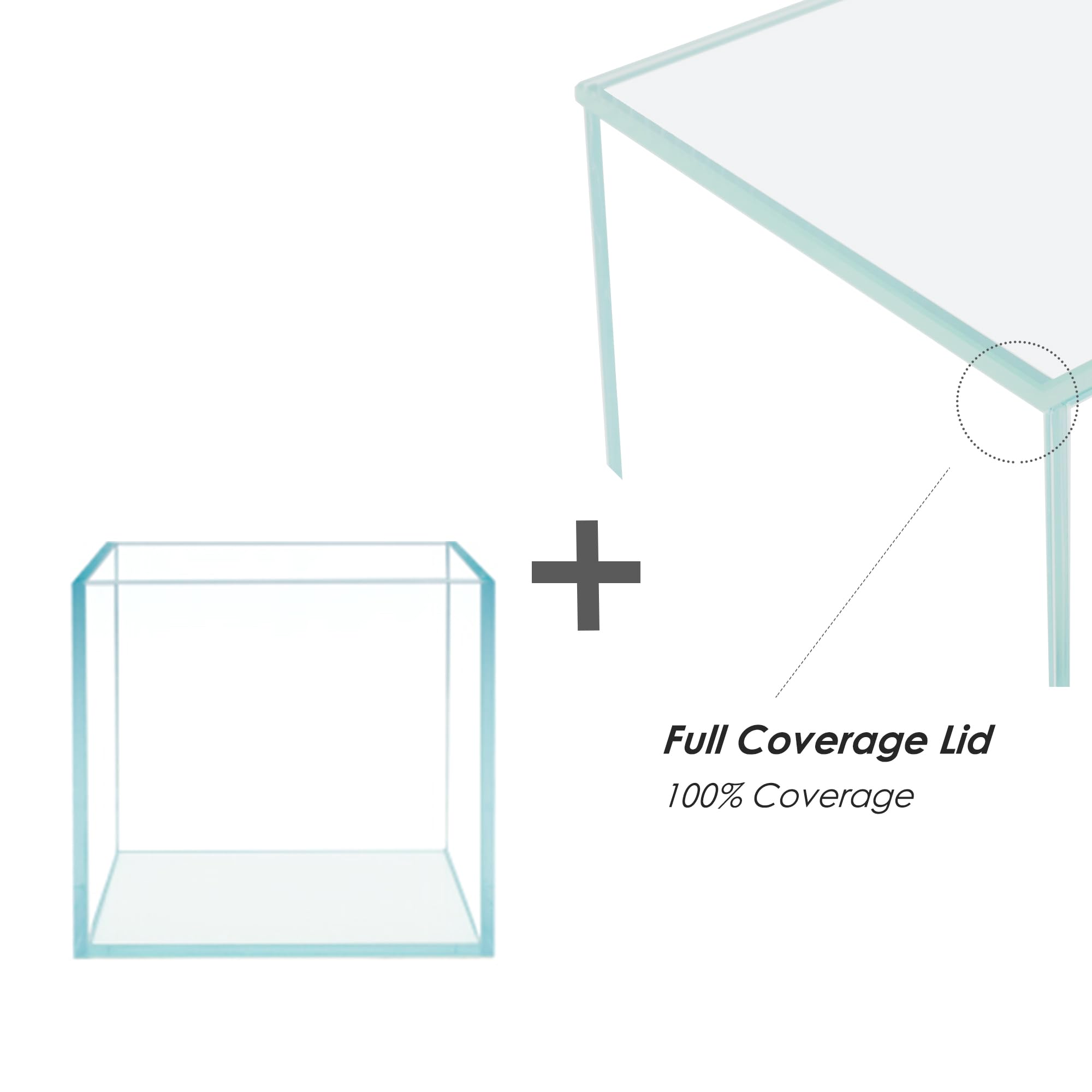 Premium Cube Rimless Frameless Ultra Clear Glass Aquarium - 5mm Low Iron Glass Fish Tank with White Leveling Mat & Optional Lids - Perfect for Home Office Zen Decor, Nano Reef Setup, and Small Aquatic Pets