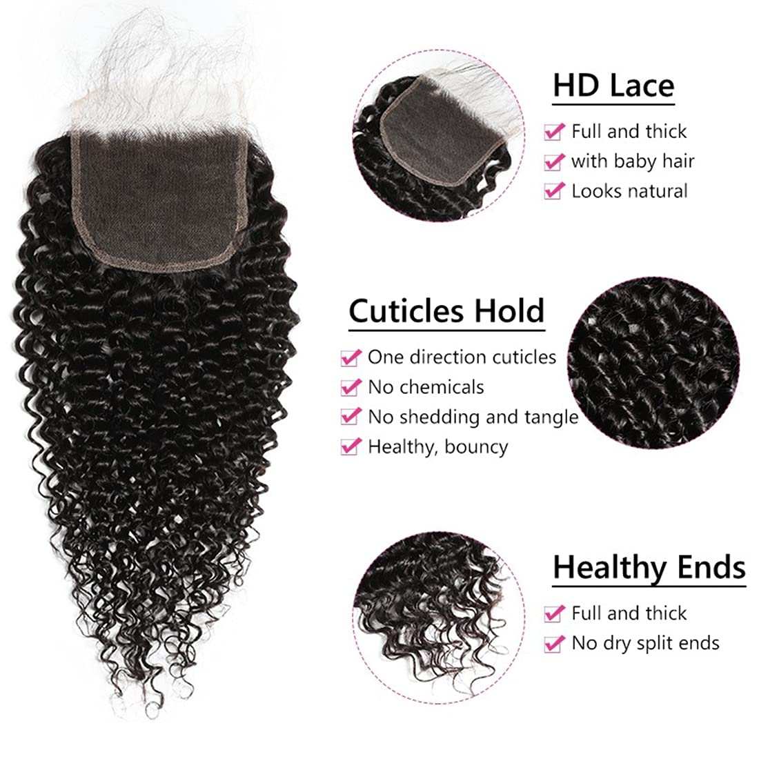 Beauty Forever 5x5 HD Lace Closure - 14 Inch Brazilian Virgin Human Hair with Jerry Curly Texture, Pre-Plucked Hairline & Baby Hair for Natural Look | Perfect for Protective Styles, Weave Installations & Everyday Wear