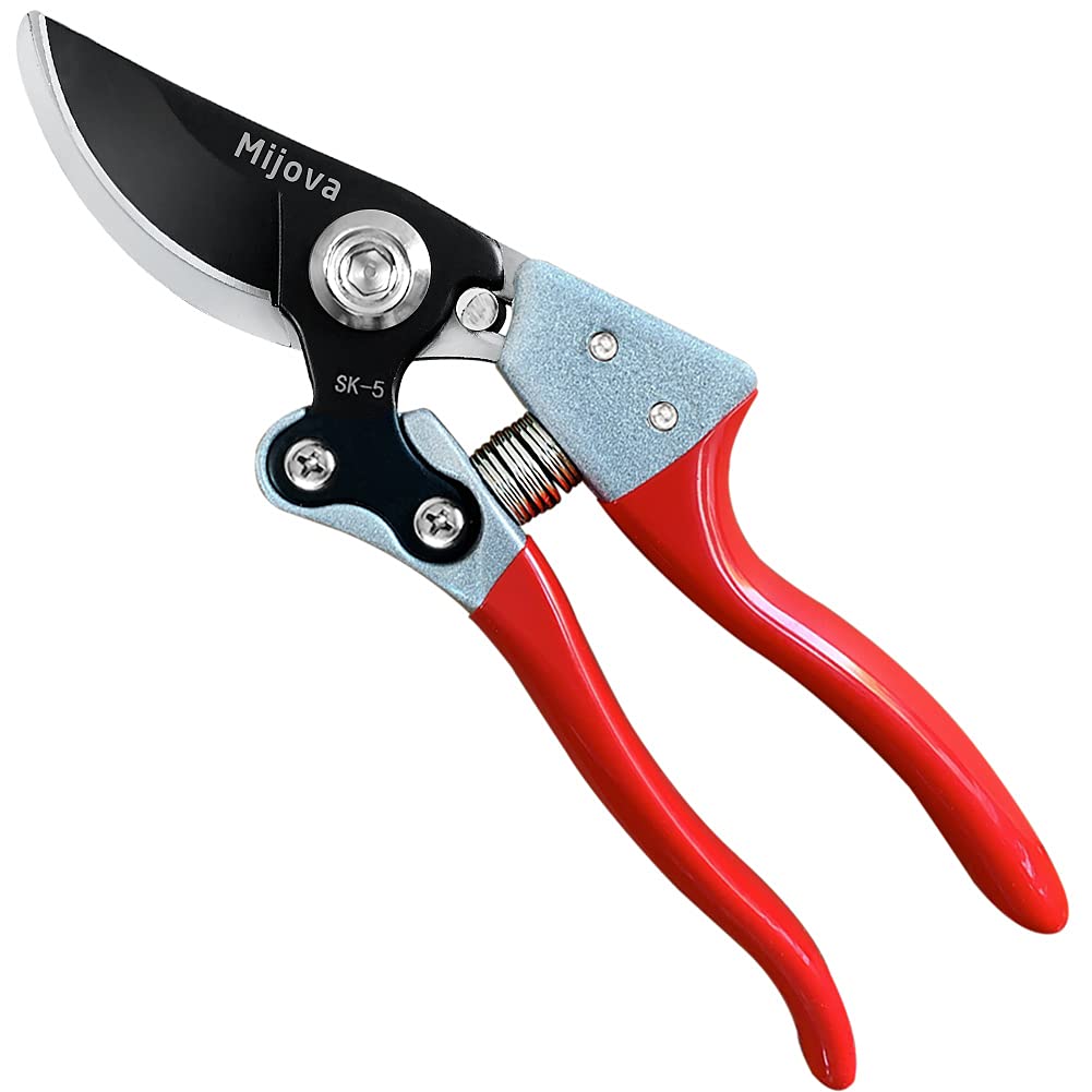 Heavy Duty Garden Pruners - Professional Stainless Steel Pruning Shears with Adjustable Thumb Lock, Sharp Gardening Scissors for Trimming, Shaping Plants - Perfect Hand Tool for Gardeners, Landscaping & Outdoor Use (MJ001)