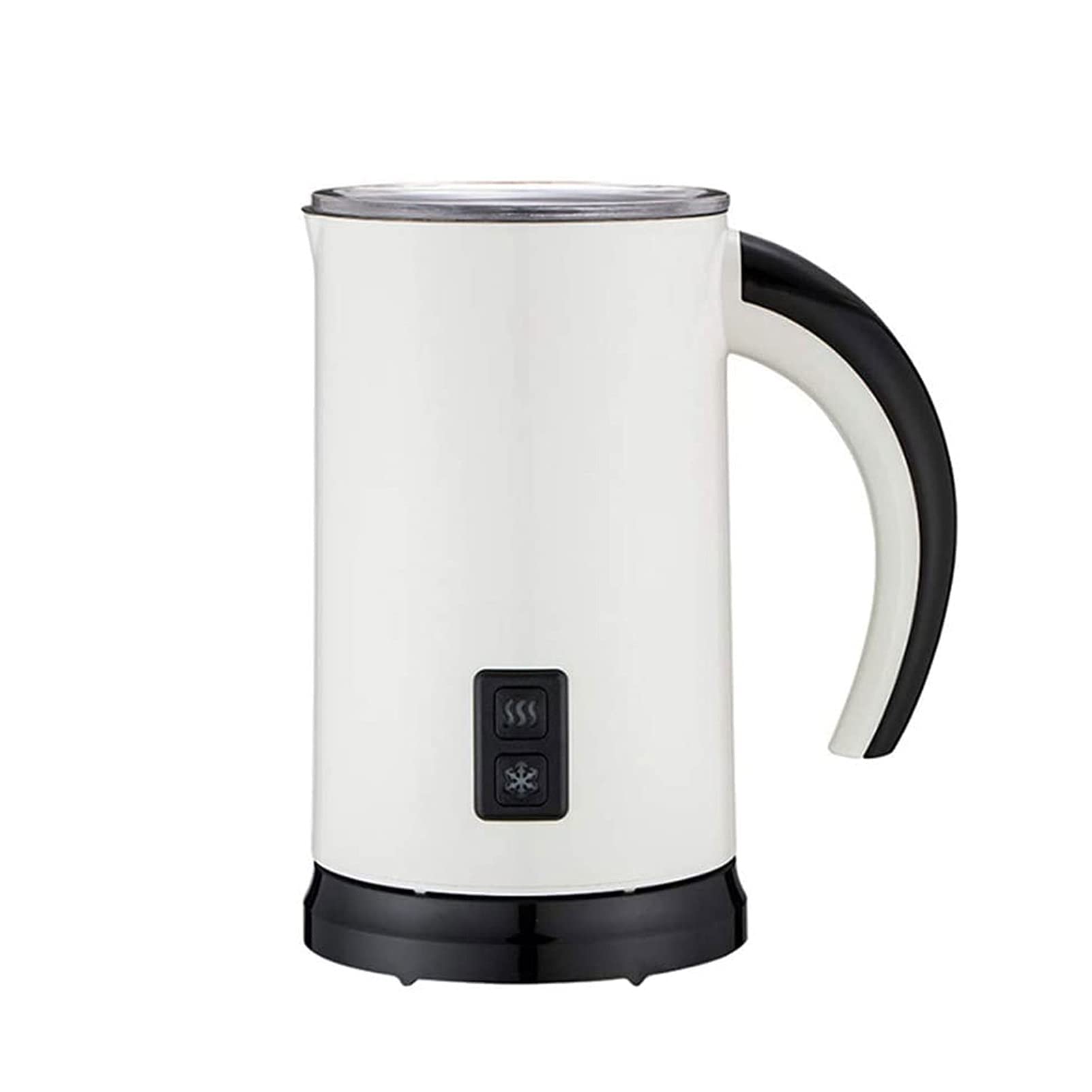 Premium Electric Milk Frother for Coffee & Hot Chocolate - Stainless Steel Milk Steamer with Hot/Cold Foam Function - Perfect for Lattes, Cappuccinos & Matcha Drinks - Ideal for Home Baristas & Coffee Shops (White)