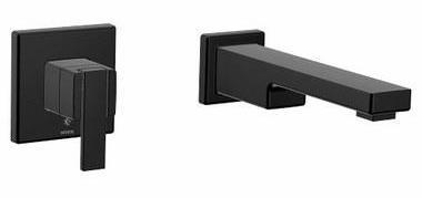 Moen WTS911BL 90 Degree Single Handle Wall Mount Tub Filler Trim in Matte Black - Perfect for Modern Bathroom Renovations and Spa-Like Showers