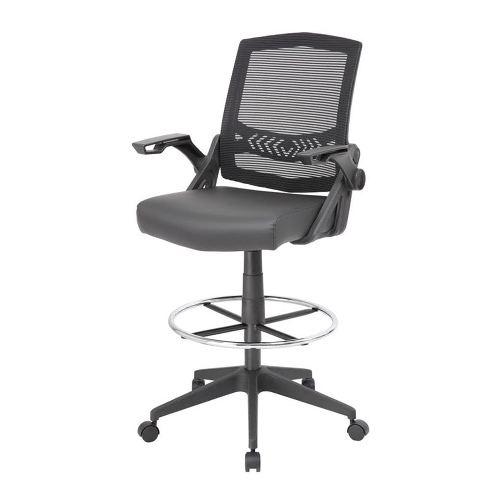 UrbanPro Ergonomic Mesh Office Chair - Adjustable Height & Flip-Up Arms for Sit-Stand Workstation - Black Modern Executive Chair for Home & Office Workspace