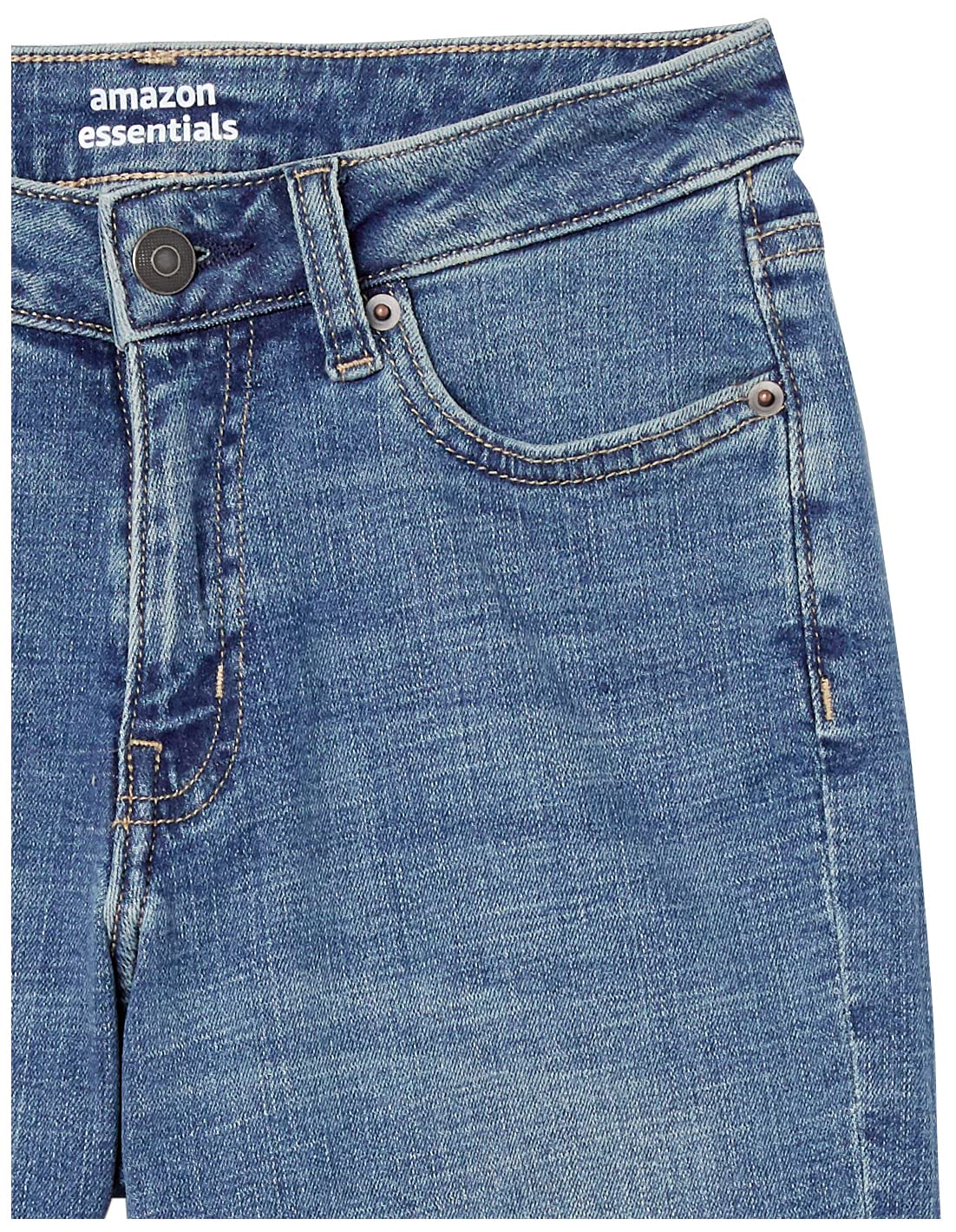 Amazon Essentials Women's Denim Bermuda Shorts with Pockets - Comfortable Stretch Denim Shorts for Women, High Waisted Casual Summer Shorts with Side Pockets | Perfect for Beach, Vacation & Everyday Wear