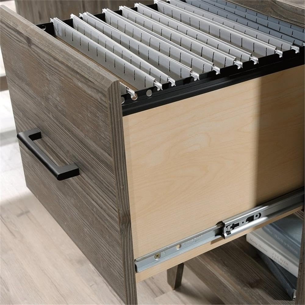 UrbanPro 1 Drawer Modern Engineered Wood L-Shaped Desk in Pebble Pine - Home Office Workstation for Small Spaces & Gaming Setup